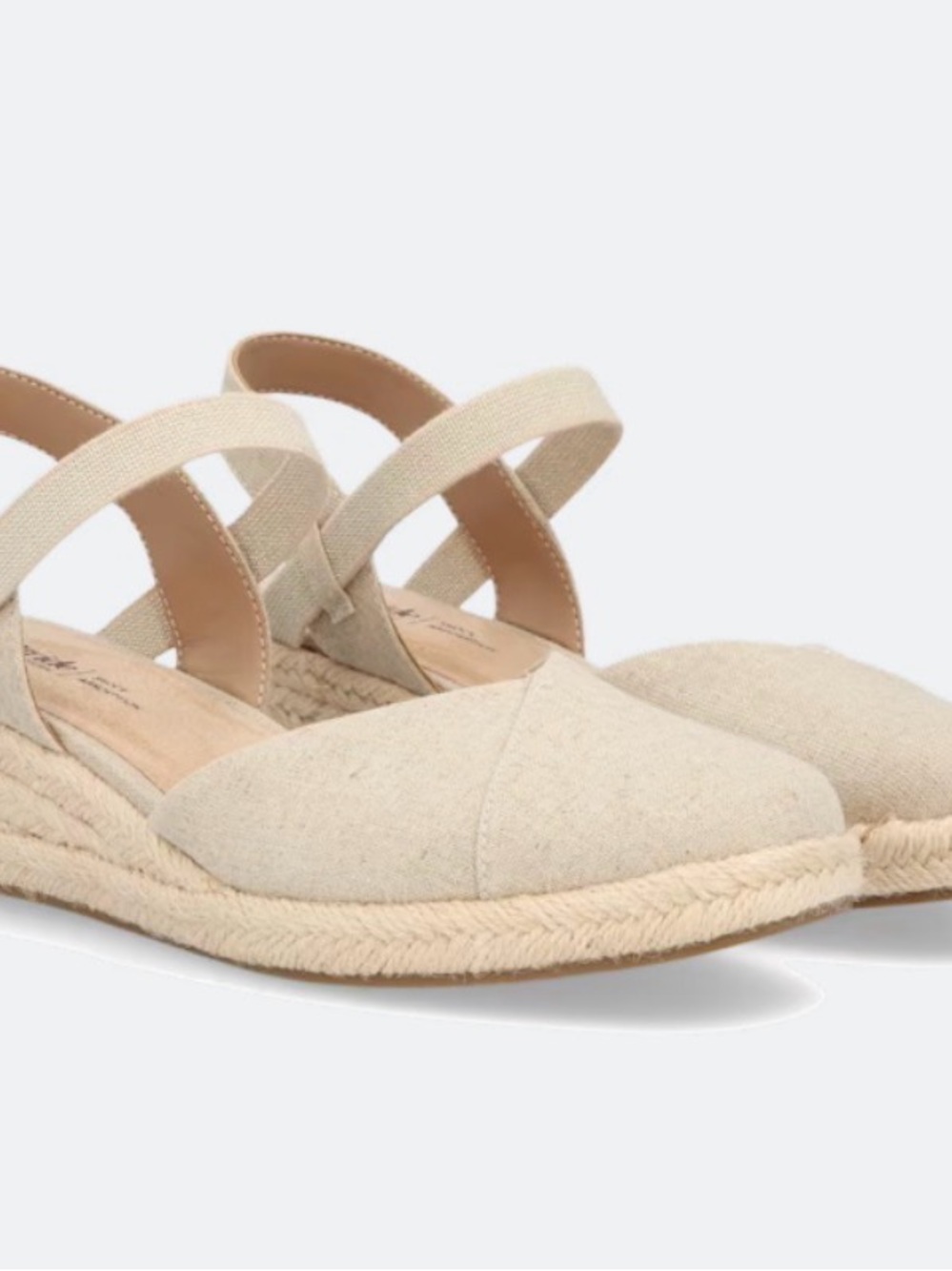 Lifestride Pillar Wedge Cream Espadrille Slingback Wedge Sandals